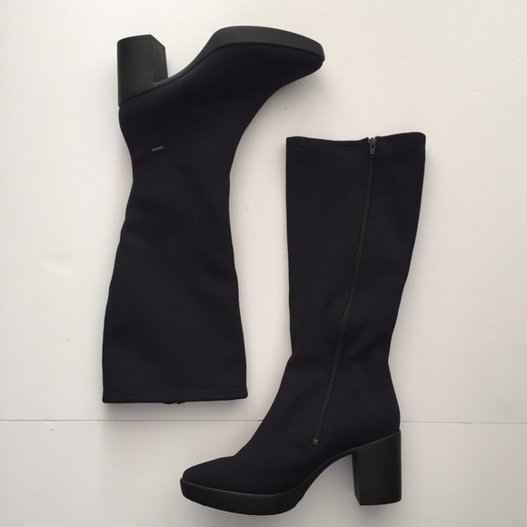 Hogl Women's Gore-Tex Winter Boots High Heel Knee High Round Toe Side Zip 10 - Picture 13 of 16